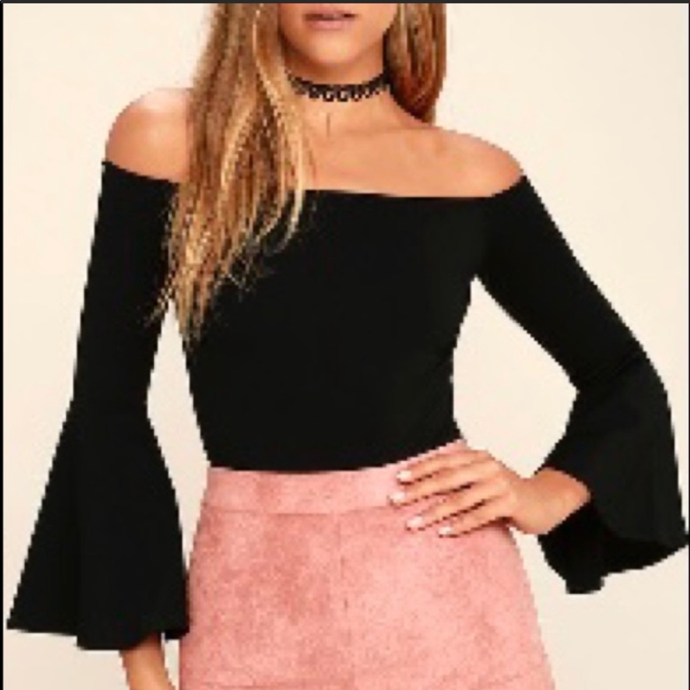 Lulus black off shoulder body suit